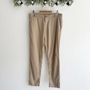 Lululemon Men’s Khaki Brown Tech Blend Travel Chino Pants Lightweight size 36